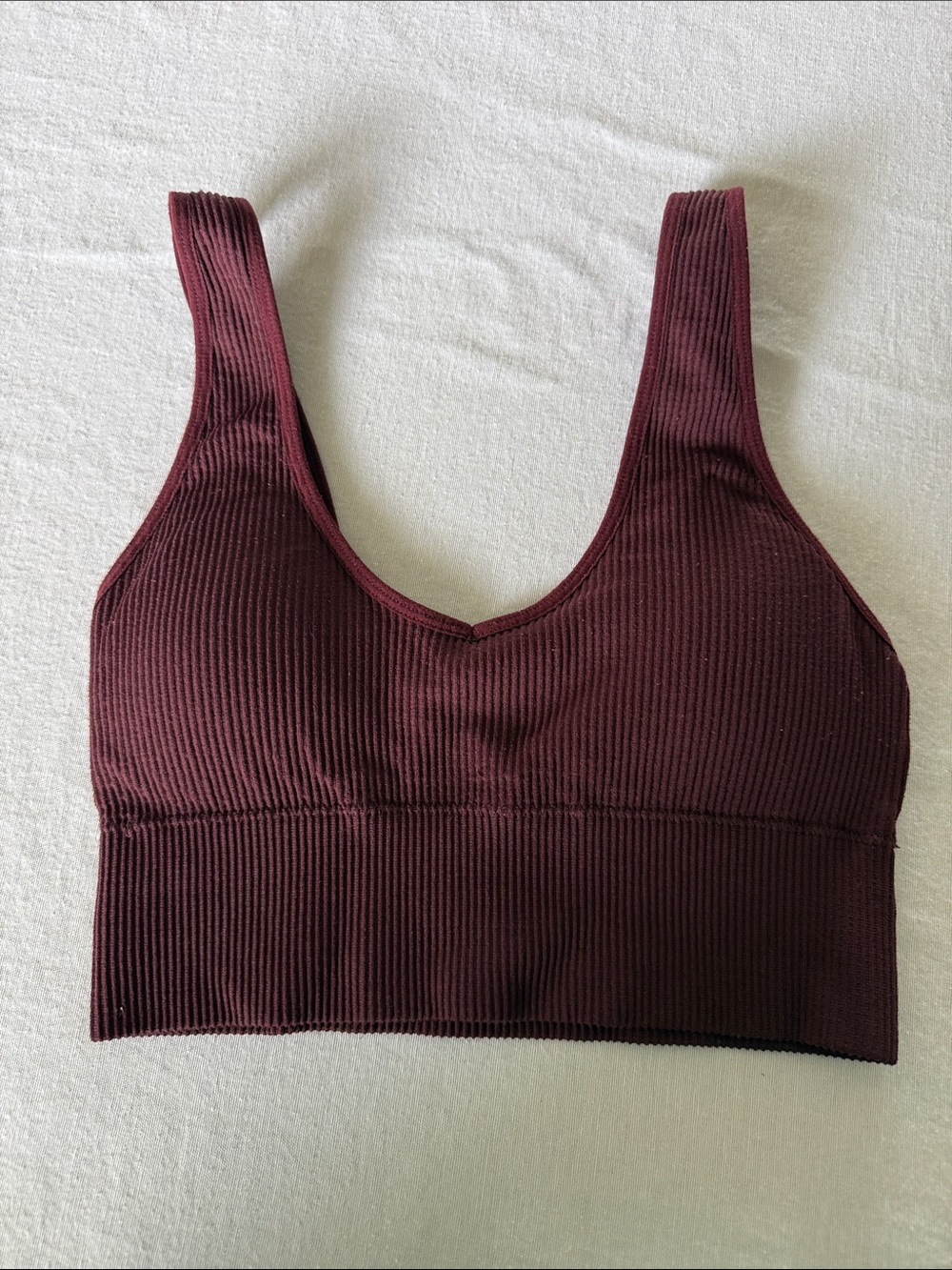 Aeropostale Size M Seriously Soft Burgundy Ribbed Seamless Sports Bra